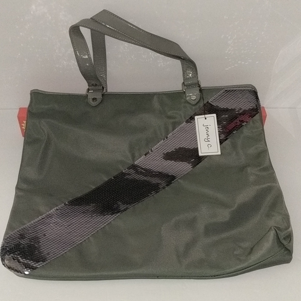 🎀 Jenny C 🎀 Grey Purse Handbag Tote Bag NEW 🎀